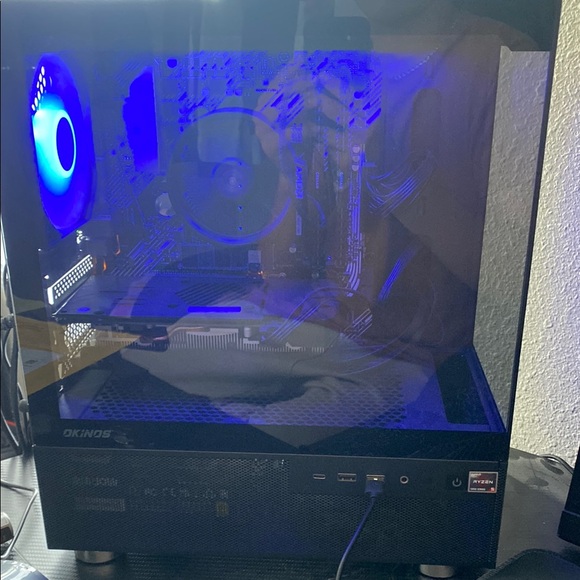 Gaming PC with Blue LED Lighting